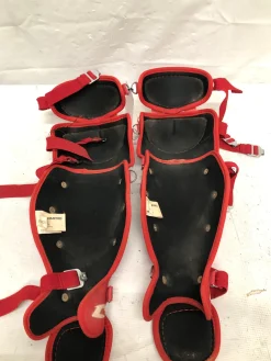 Used Champro S Catchers Leg Guards Red Youth