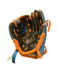 Used DICKS SPORTING GOODS BB/SB Glove RH Throw Black And Carolina Blue 8