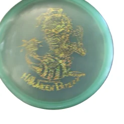 Used Discraft NEEDLEHEAD HAWLLOWEEN BUZZ Disc Golf Mid Range Turquoise