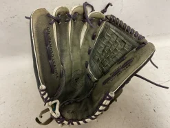Used Easton Black Magic BMFP125 LH Throw Fastpitch Gloves Black And Sky Blue 12 1/2