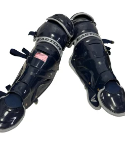 Used Easton GAMETIME Adult Baseball Age 15+ Catchers Leg Guards Navy Blue