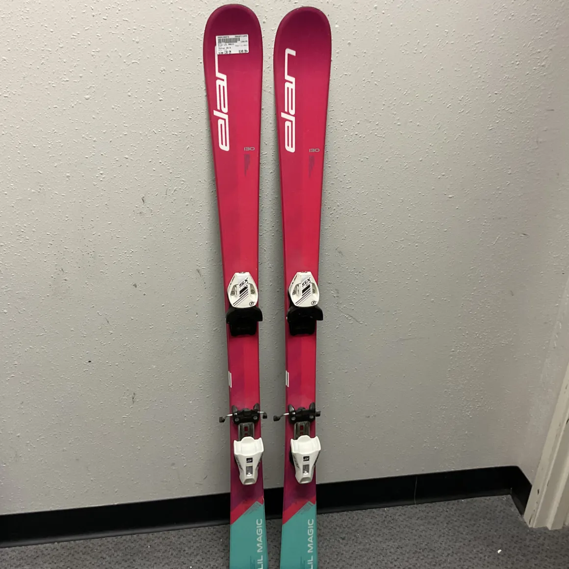 Used Elan LIL MAGIC Girls DH Ski/Binding Pink 130 cm