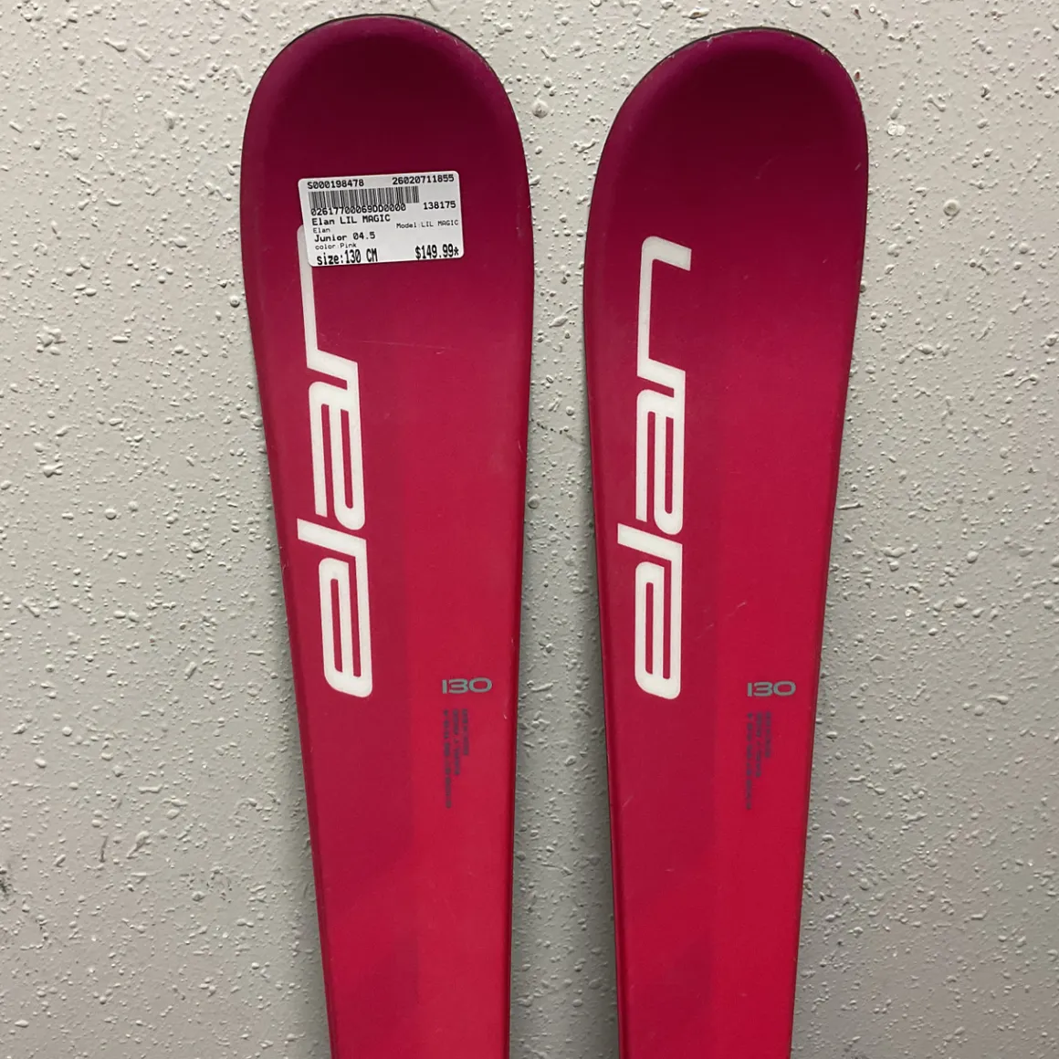Used Elan LIL MAGIC Girls DH Ski/Binding Pink 130 cm