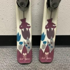 Used Elan LIL SPICE Girls DH Ski/Binding White And Purple 120 cm