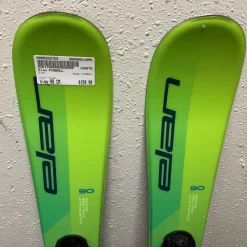 Used Elan PINBALL Boys DH Ski/Binding Green 90 cm
