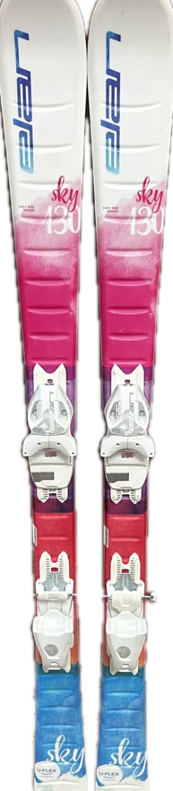 Used Elan SKY Girls DH Ski/Binding White 130 cm