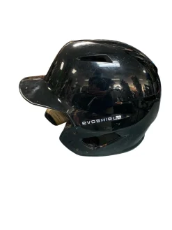 Used Evoshield BLACK HELMET W C FLAP M/L Batting Helmet No Mask Black M/L