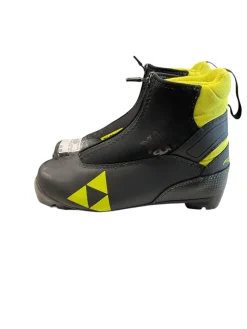 Used Fischer Boys NNN XC Ski Boots Black W 05-05.5 / JR 03.5-04