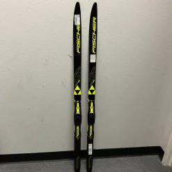 Used Fischer RCS SPRINT CROWN Boys XC Ski/Binding Black And Optic Yellow 130 cm