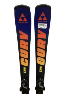Used Fischer THE CURV Boys DH Ski/Binding Navy Blue 130 cm