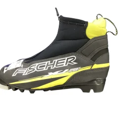 Used Fischer XJ SPRINT Boys NNN XC Ski Boots Black W 06 / JR 04-04.5