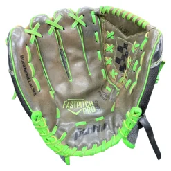 Used Franklin FASTPITCH PRO SERIES 22317 LH Throw Fastpitch Gloves Black And Neon Green 11"