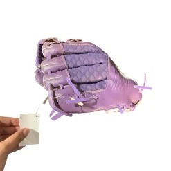 Used Franklin MESKTEK RH Throw Fastpitch Gloves Purple 9 1/2