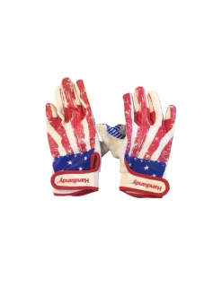 Used Franklin YOUTH RECEIVER GLOVES FB Gloves White/Red/Navy XS