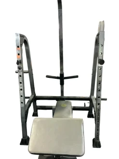 Used Golds Gym HALF RACK W/ BENCH AND LAT Home Gym No Plates