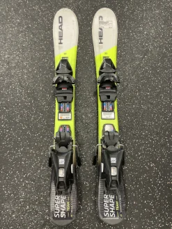 Used Head SUPER SHAPE TEAM Boys DH Ski/Binding Yellow 77 cm