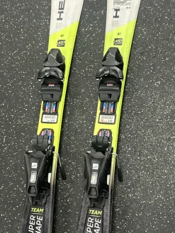 Used Head SUPER SHAPE TEAM Boys DH Ski/Binding Yellow 87 cm