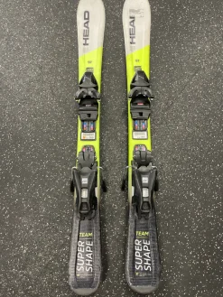 Used Head SUPER SHAPE TEAM Boys DH Ski/Binding Yellow 97 cm