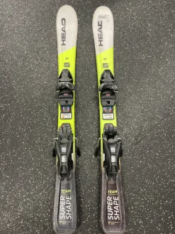 Used Head SUPER SHAPE TEAM Boys DH Ski/Binding Yellow 97 cm