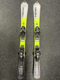 Used Head SUPER SHAPE TEAM Boys DH Ski/Binding Yellow 107 cm