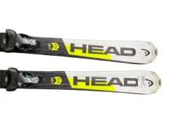 Used Head SUPER SHAPE TEAM Boys DH Ski/Binding Yellow 127 cm