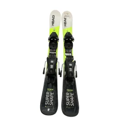 Used Head SUPER SHAPE TEAM Boys DH Ski/Binding Yellow 97 cm