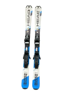 Used Head SUPER SHAPE TEAM Boys DH Ski/Binding Royal Blue 117 cm