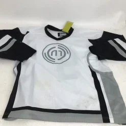 Used HOCKEY MONKEY SR LG PRACTICE JERSEY Hockey Practice Jersey White LG