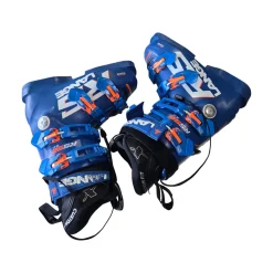 Used Lange RS 90 SC SKI BOOTS Boys DH Ski Boot Royal Blue 230 MP - J05 - W06