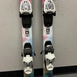 Used LUNA DH SKIS Girls DH Ski/Binding White And Carolina Blue 120 cm