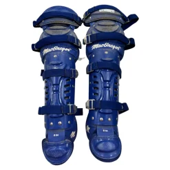 Used MacGregor B 62 JR SHIN GUARDS Catchers Leg Guards Royal Blue Junior