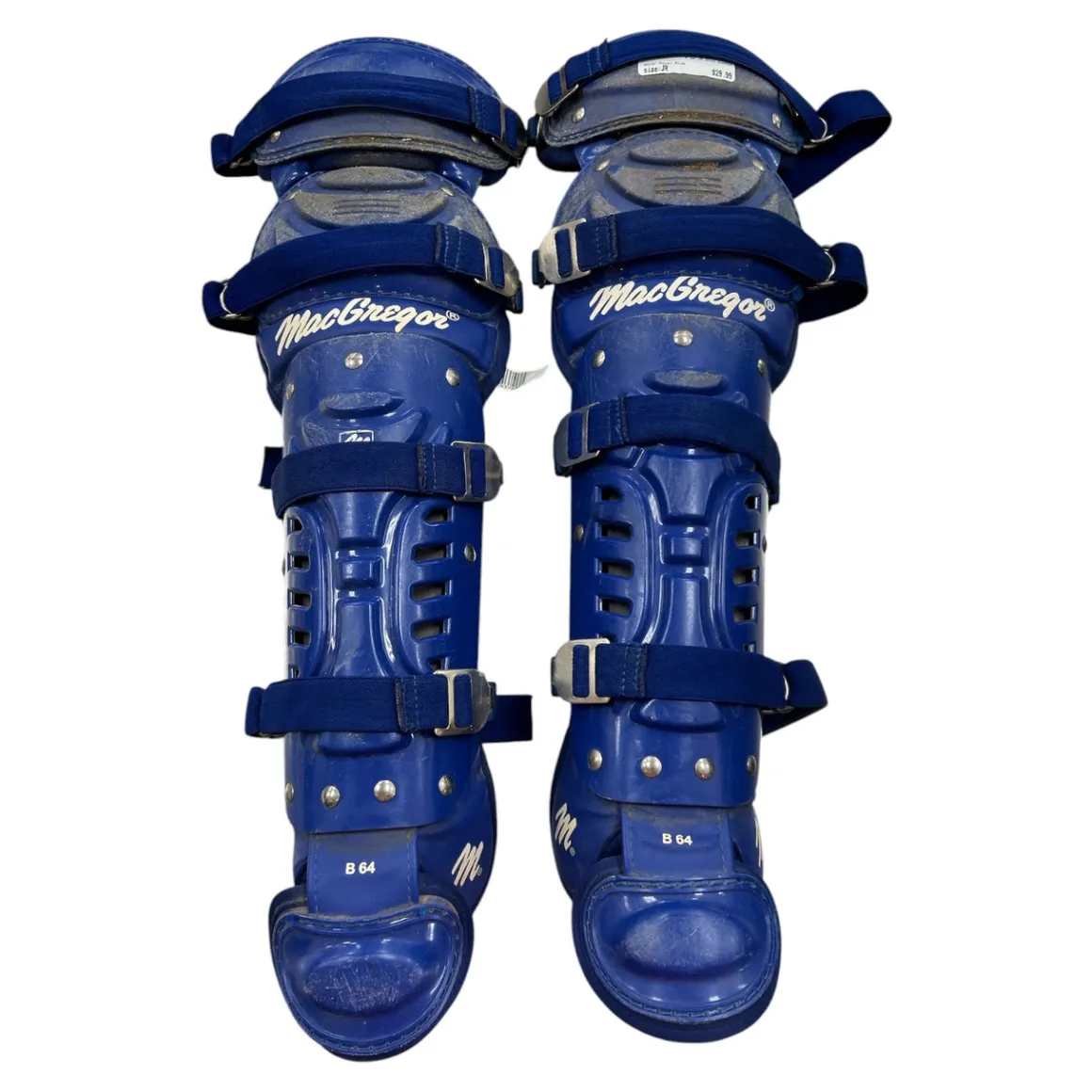 Used MacGregor B 62 JR SHIN GUARDS Catchers Leg Guards Royal Blue Junior