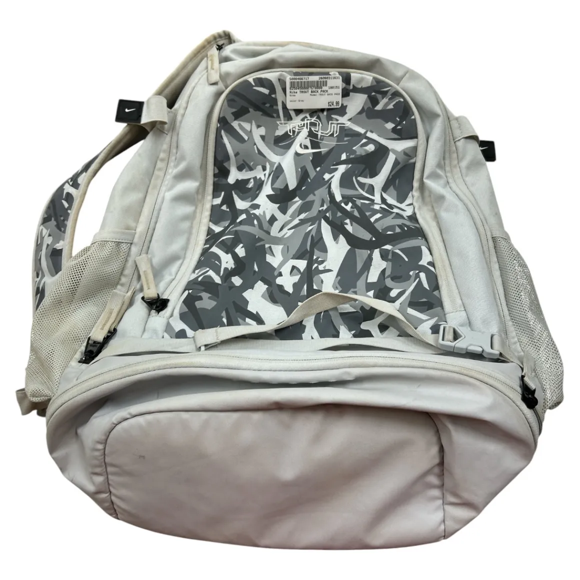 Used Nike TROUT BACK PACK BB/SB Player Backpack Grey