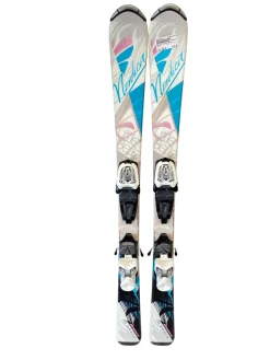 Used Nordica LITTLE BELLE Girls DH Ski/Binding Silver 110 cm