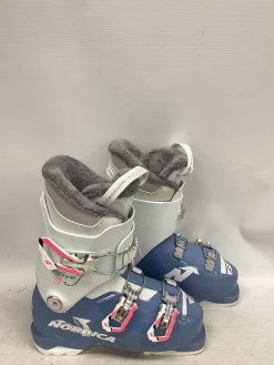 Used Nordica SPEED MACHINE 3 Girls DH Ski Boot Black And Carolina Blue 225 MP - J04.5 - W5.5