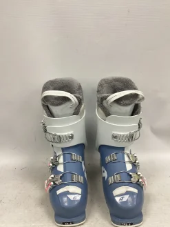 Used Nordica SPEED MACHINE 3 Girls DH Ski Boot Black And Carolina Blue 225 MP - J04.5 - W5.5