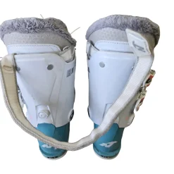Used Nordica SPEED MACHINE 4 SKI BOOTS Girls DH Ski Boot White 225 MP - J04.5 - W5.5