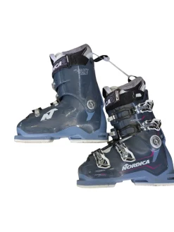 Used Nordica SPEED MACHINE 95W BOOTS SIZE 25.0 Womens DH Ski Boot Navy Blue 250 MP - M07 - W08