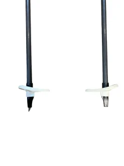 Used NORDIC GLASS Mens XC Ski Poles Black 145 cm / 57 in