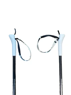 Used NORDIC GLASS Mens XC Ski Poles Black 145 cm / 57 in