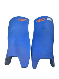 Used OBO YAHOO GOALIE LEG PADS FH Shin Guards Royal Blue 6"