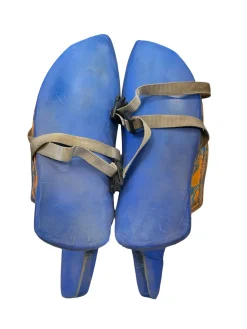 Used OBO YAHOO GOALIE LEG PADS FH Shin Guards Royal Blue 6"