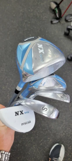 Used Precise NX 460 DRIVER HYB 8/9 SW PUTTER Womens Package Set RH Royal Blue 5 Piece