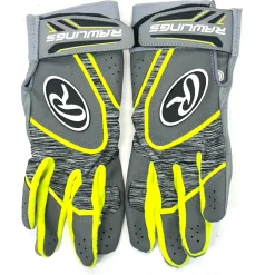 Used Rawlings BB/SB Batting Gloves Grey MD
