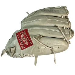 Used Rawlings GOLD GLOVE ELITE LH Throw Fastpitch Gloves White 12 1/2"