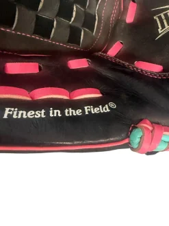 Used Rawlings HIGHLIGHT HFP115BBP RH Throw Fastpitch Gloves Pink 11 1/2