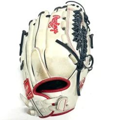 Used Rawlings LIBERTY ADVANCED RH Throw Fastpitch Gloves White 12 1/2