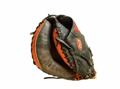 Used Rawlings PLAYER PREFERED CATCHERS MITT 33 INCH RH BB/SB Catchers RH Throw Black 33