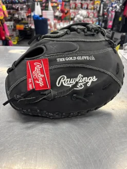 Used Rawlings PROTM8SB LH Throw Fastpitch Gloves Black 12 1/2"