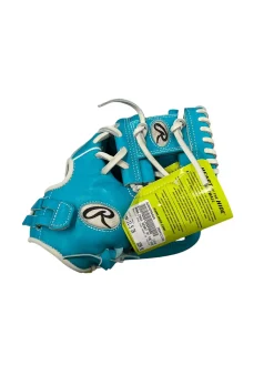 Used Rawlings RAWLINGS HEART OF THE HIDE 11.5IN RHT RH Throw Fastpitch Gloves Teal 11 1/2